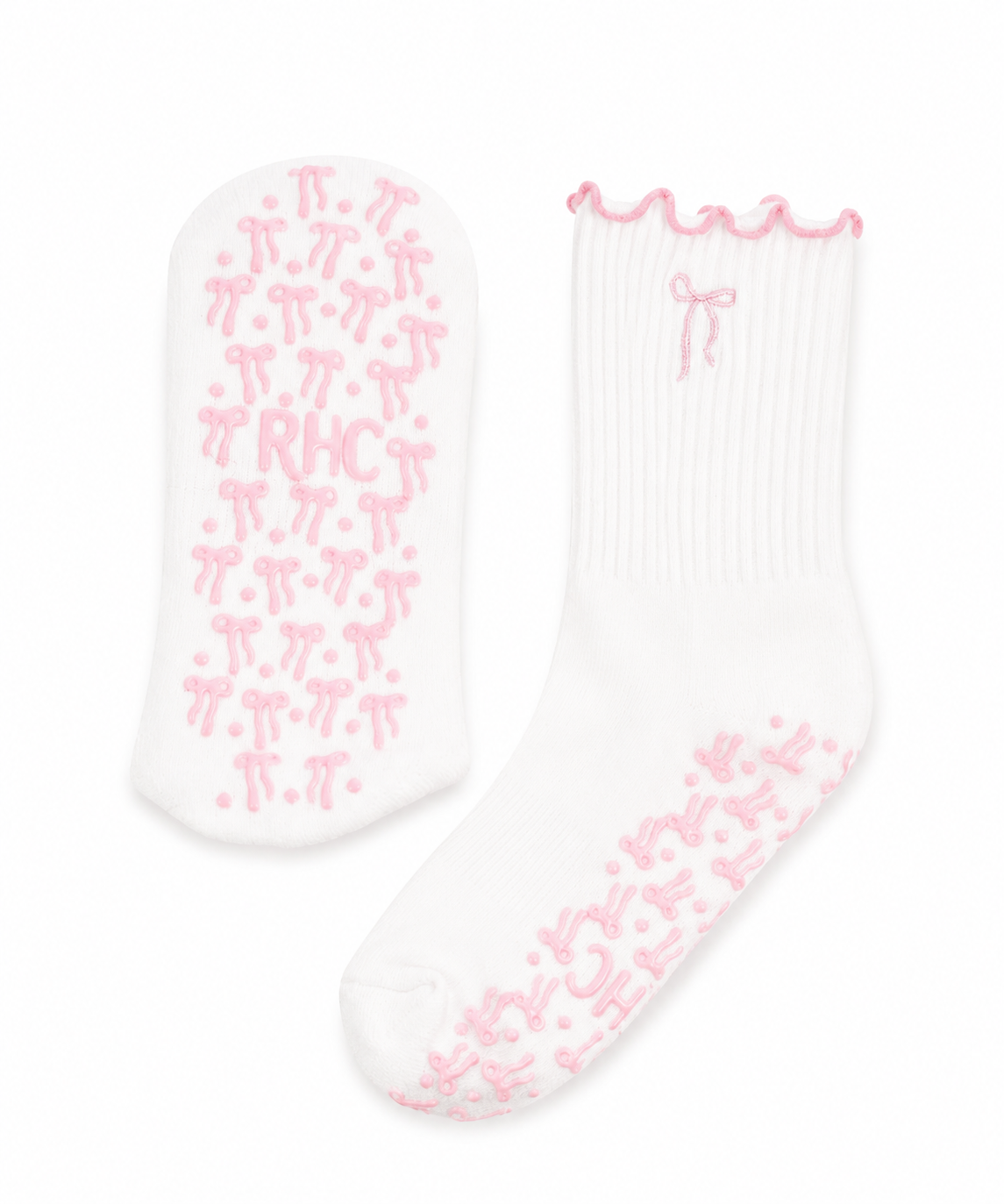 Beautiful Bow Blush Pink Grip Sock